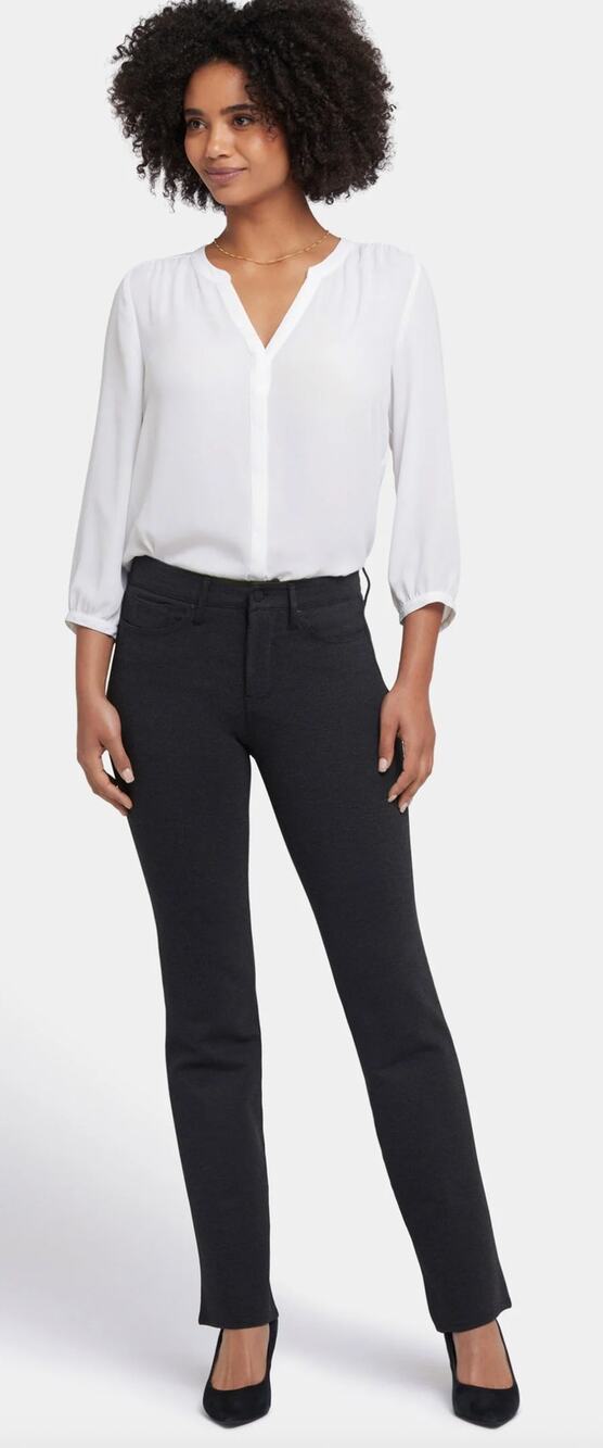 NYDJ Marilyn Straight Pants Sculpt Her Collection Charcoal Womens Size 4 New